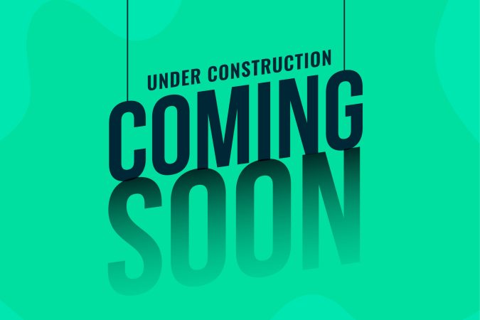 coming soon under construction hanging text background